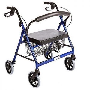 Bariatric Rollator Walker Heavy Duty with Large Padded Seat up to 400 Lb Capacity