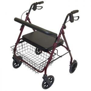 Days Heavy Duty Steel Bariatric Rollator, Adjustable Rolling Walker with Seat for Elderly, Disabled, Limited Mobility Patients, Walking Stabilizer with Four Wheels, 700 lb. Weight Capacity