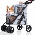 ibiyaya 4 Wheel Double Pet Strollers 